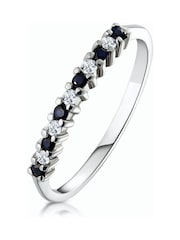 The Diamond Store 9K White Gold Sapphire 0.10ct And Diamond Ring - Image 1 of 6