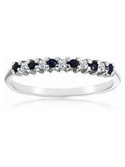 The Diamond Store 9K White Gold Sapphire 0.10ct And Diamond Ring - Image 3 of 6