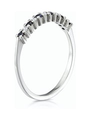 The Diamond Store 9K White Gold Sapphire 0.10ct And Diamond Ring - Image 4 of 6