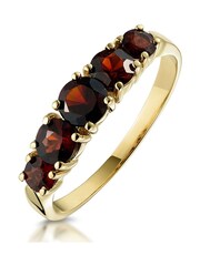 The Diamond Store 9K Yellow Gold Red Garnet Ring - Image 1 of 5