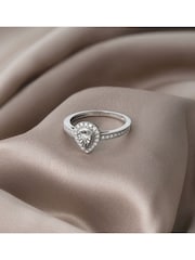 The Diamond Store 9K White Gold 0.15ct Masami Pear Shaped Pave Engagement Ring - Image 4 of 5