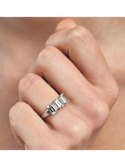 The Diamond Store 9K White Gold Aquamarine Blue 1.65CT And Diamond Ring - Image 4 of 5