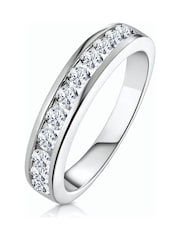 The Diamond Store 9K White Gold Rae 0.75ct Lab Diamond Half Eternity Ring - Image 1 of 5