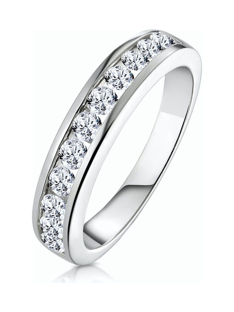 The Diamond Store 9K White Gold Rae 0.75ct Lab Diamond Half Eternity Ring - Image 1 of 5