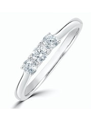 The Diamond Store 9K White Gold 0.25ct H/Si Lab Diamond 3 Stone Trilogy Ring - Image 1 of 6