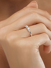 The Diamond Store 9K White Gold 0.25ct H/Si Lab Diamond 3 Stone Trilogy Ring - Image 3 of 6