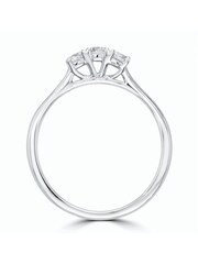 The Diamond Store 9K White Gold 0.25ct H/Si Lab Diamond 3 Stone Trilogy Ring - Image 4 of 6