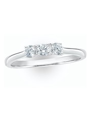 The Diamond Store 9K White Gold 0.25ct H/Si Lab Diamond 3 Stone Trilogy Ring - Image 5 of 6