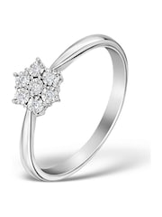 The Diamond Store 9K White Gold 0.04ct Diamond Cluster Ring - Image 1 of 4