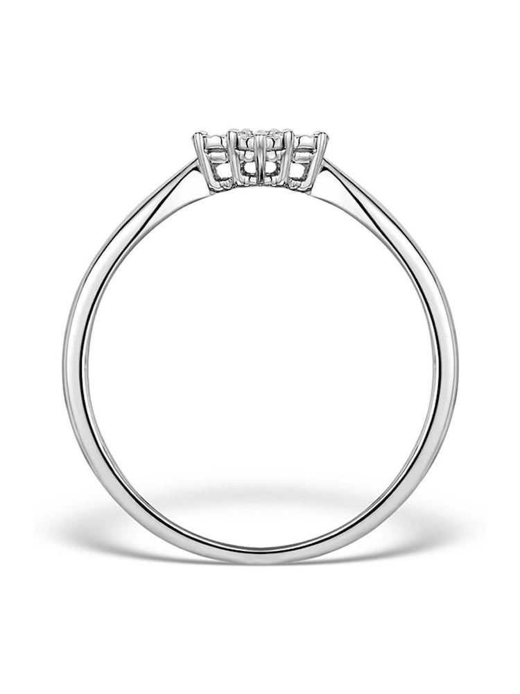 The Diamond Store 9K White Gold 0.04ct Diamond Cluster Ring - Image 2 of 4