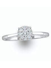 The Diamond Store 925 Silver 0.25ct H/Si Lab White Diamond Cluster Solitaire Ring - Image 4 of 6