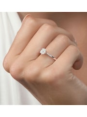 The Diamond Store 925 Silver 0.25ct H/Si Lab White Diamond Cluster Solitaire Ring - Image 5 of 6