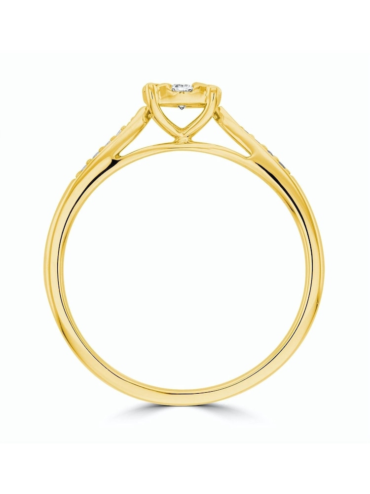 The Diamond Store 9K Yellow Gold 0.25ct H/Si Lab Diamond Engagement Ring With Shoulders - Image 2 of 4