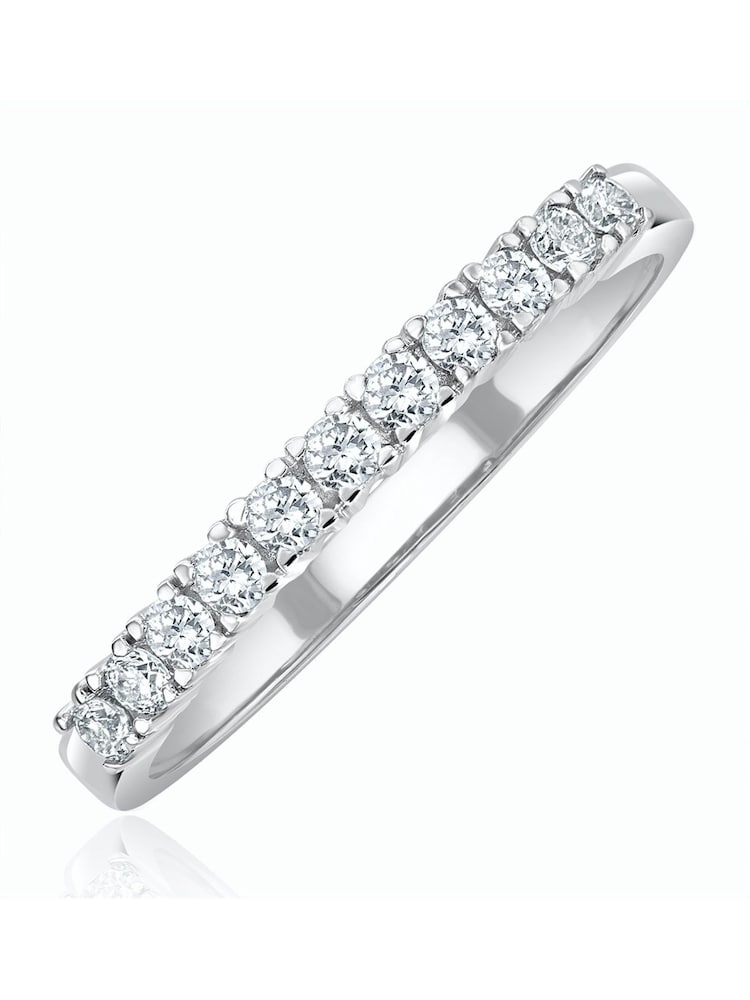 The Diamond Store 9K White Gold 0.30CT Lab Diamond Half Eternity Ring - Image 1 of 5