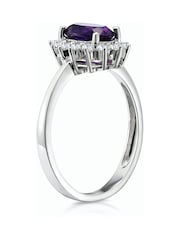 The Diamond Store 9K White Gold Amethyst 0.70ct And Diamond Ring - Image 3 of 4