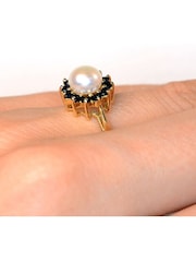 The Diamond Store 9K Gold Pearl And Sapphire Ring - Image 3 of 5