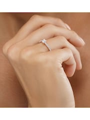 The Diamond Store 9K White Gold 0.50ct H/Si Princess Cut Lab Diamond Engagement Ring - Image 5 of 6