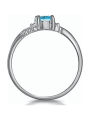 The Diamond Store 9K White Gold 0.94ct Blue Topaz and Diamond Ring - Image 3 of 5