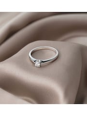The Diamond Store 925 Silver Tapered Design Lab Diamond 0.15ct H/Si Engagement Ring - Image 2 of 5