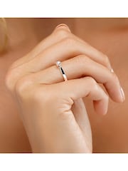 The Diamond Store 925 Silver Tapered Design Lab Diamond 0.15ct H/Si Engagement Ring - Image 3 of 5