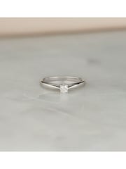 The Diamond Store 925 Silver Tapered Design Lab Diamond 0.15ct H/Si Engagement Ring - Image 4 of 5
