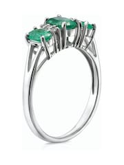 The Diamond Store 9K White Gold Emerald 1.06ct And Diamond Ring - Image 4 of 5