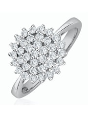 The Diamond Store 9K White Gold 0.50ct White Diamond Cluster Ring - Image 1 of 5