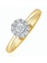 The Diamond Store 9K Yellow Gold 0.25ct H/Si Lab White Diamond Halo Engagement Ring - Image 1 of 5