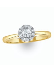 The Diamond Store 9K Yellow Gold 0.25ct H/Si Lab White Diamond Halo Engagement Ring - Image 2 of 5