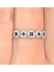 The Diamond Store 9K White Gold 0.18ct Sapphire And Diamond Ring - Image 3 of 4