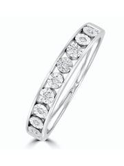 The Diamond Store 9K White Gold Channel Set 0.05ct Lab Diamond Eternity Ring - Image 1 of 5