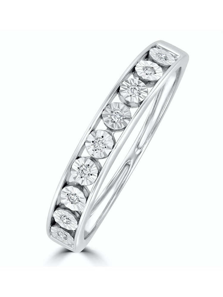 The Diamond Store 9K White Gold Channel Set 0.05ct Lab Diamond Eternity Ring - Image 1 of 5