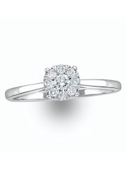 The Diamond Store 9K White Gold 0.25ct H/Si Lab White Diamond Cluster Solitaire Ring - Image 5 of 6