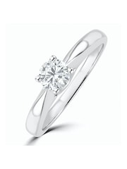 The Diamond Store 9K White Gold Tapered Design Lab 0.33ct H/Si Diamond Engagement Ring - Image 1 of 5
