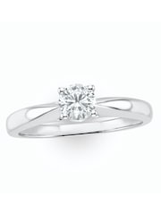 The Diamond Store 9K White Gold Tapered Design Lab 0.33ct H/Si Diamond Engagement Ring - Image 4 of 5