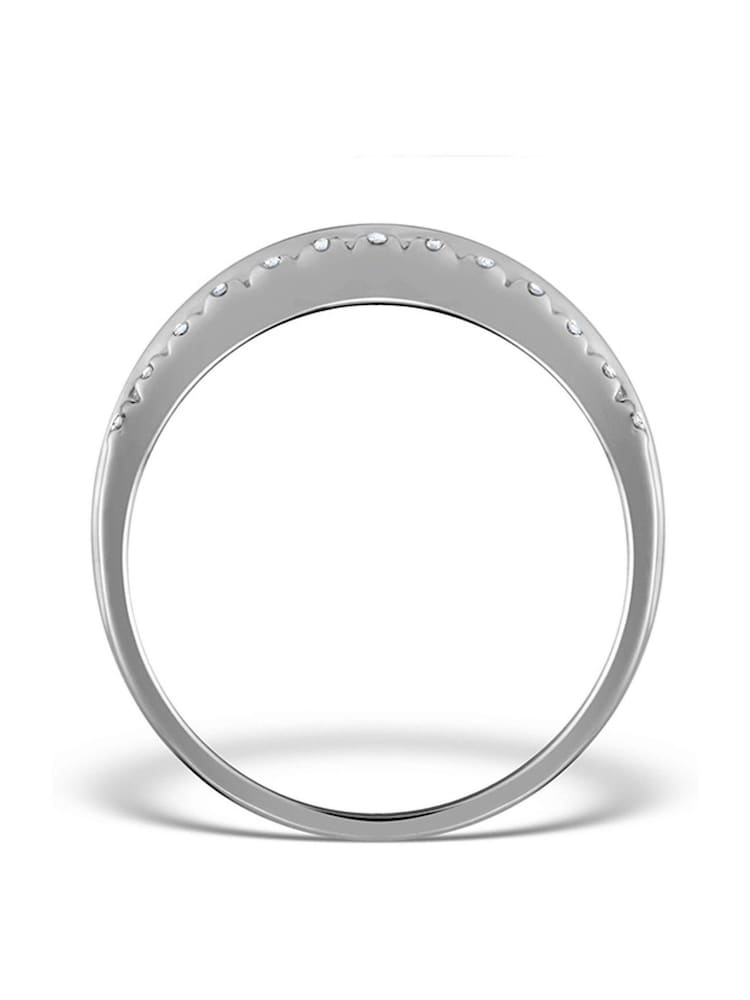 The Diamond Store 9K White Gold 0.56ct Emerald And Diamond Eternity Ring - Image 1 of 5