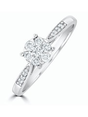 The Diamond Store 9K White 0.25ct H/Si Lab Diamond Engagement Ring With Shoulders - Image 1 of 4