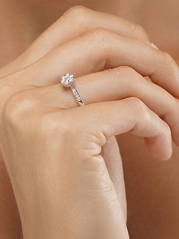 The Diamond Store 9K White 0.25ct H/Si Lab Diamond Engagement Ring With Shoulders - Image 2 of 4