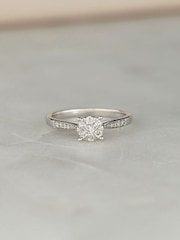 The Diamond Store 9K White 0.25ct H/Si Lab Diamond Engagement Ring With Shoulders - Image 4 of 4