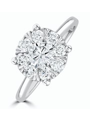 The Diamond Store 9K White Gold 1 Carat H/Si Lab Diamond Cluster Solitaire Ring - Image 1 of 5