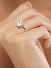 The Diamond Store 9K White Gold 1 Carat H/Si Lab Diamond Cluster Solitaire Ring - Image 3 of 5