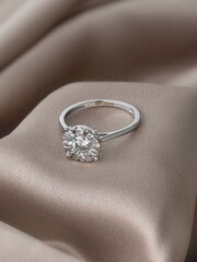 The Diamond Store 9K White Gold 1 Carat H/Si Lab Diamond Cluster Solitaire Ring - Image 4 of 5