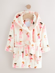 White/Pink Ballerina Fleece Dressing Gown (9mths-16yrs) - Image 2 of 5