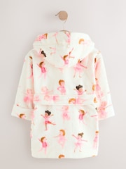 White/Pink Ballerina Fleece Dressing Gown (9mths-16yrs) - Image 3 of 5