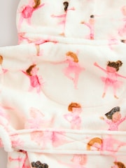 White/Pink Ballerina Fleece Dressing Gown (9mths-16yrs) - Image 4 of 5