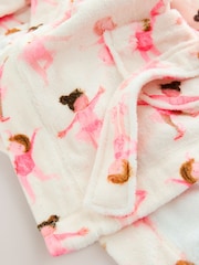 White/Pink Ballerina Fleece Dressing Gown (9mths-16yrs) - Image 5 of 5