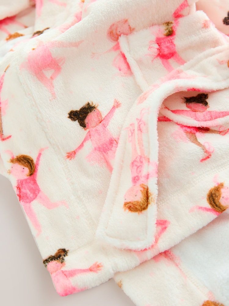 White/Pink Ballerina Fleece Dressing Gown (9mths-16yrs) - Image 5 of 5