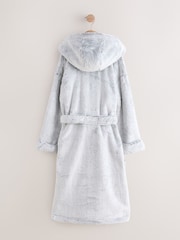 Grey Soft Touch Fleece Longer Length Dressing Gown (7-16yrs) - Image 7 of 9