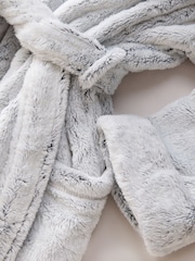 Grey Soft Touch Fleece Longer Length Dressing Gown (7-16yrs) - Image 8 of 9