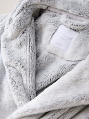 Grey Soft Touch Fleece Longer Length Dressing Gown (7-16yrs) - Image 9 of 9